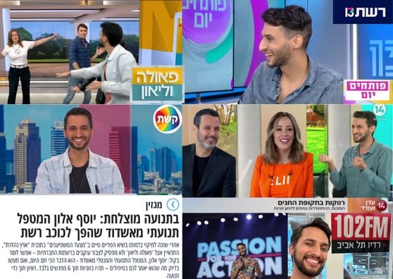 יוסף אלון בתוכניות הטלוויזיה — רשת, ערוץ 14, קשת, 102FM